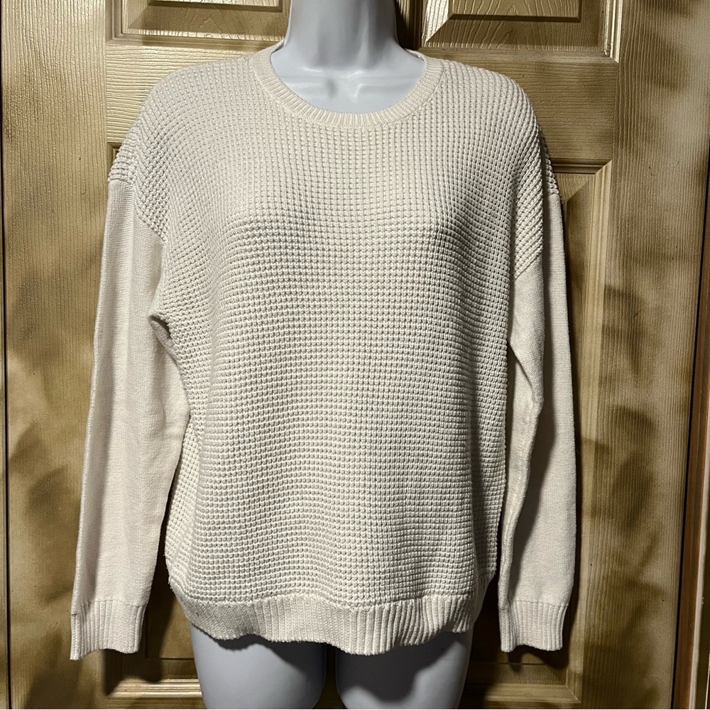 Michale Kors medium crew neck cream waffle sweater
